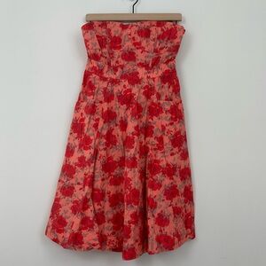 Old Navy Strapless Red Floral Dress